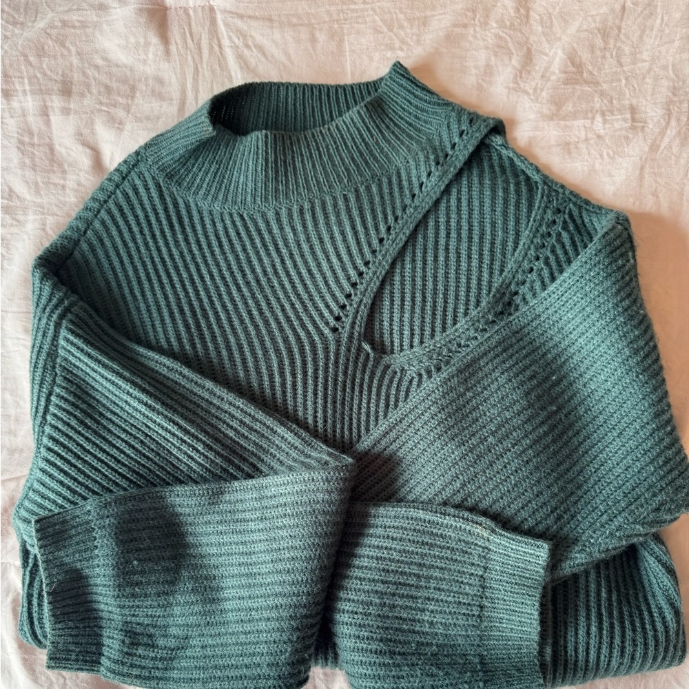 Revolve green cutout sweater